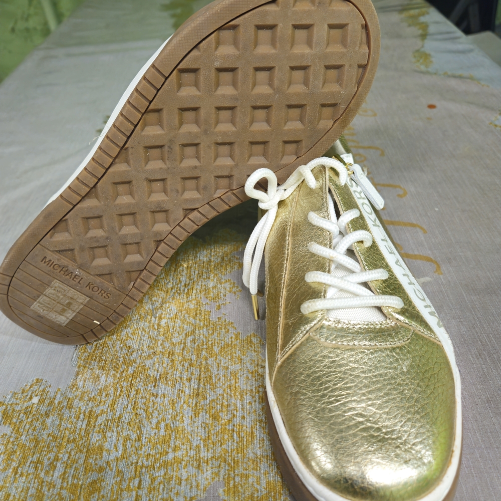 Michael Kors Gold and White Athletic Shoes - Picture 1 of 3